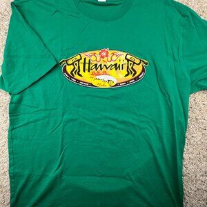 Startee Hawaii T Shirt Short Sleeve Green Graphic 2XL Hawaii Aloha Maui Kona